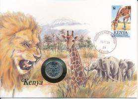 Kenya 1980. 50c Cu-Ni felbélyegzett borítékban, bélyegzéssel, német nyelvű leírással T:UNC  Kenya 1980. 50 Cents Cu-Ni in envelope with stamp and cancellation, with German description C:UNC