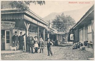 1913 Ada Kaleh, utcai részlet, Hussni Salih & Comp. üzlete. Hutterer G. kiadása / street view, shops (fa)