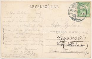 1913 Ada Kaleh, utcai részlet, Hussni Salih & Comp. üzlete. Hutterer G. kiadása / street view, s...