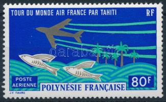 Az Air France légitársaság világkörüli körútja Tahitin keresztül bélyeg, Air France around the world across Tahiti stamp