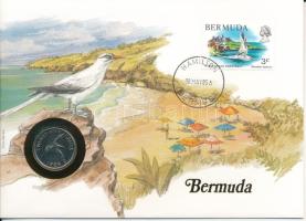 Bermuda 1985. 25c felbélyegzett borítékban, bélyegzéssel, német nyelvű leírással T:UNC  Bermuda 1985. 25 Cents in envelope with stamp and cancellation, with German description C:UNC