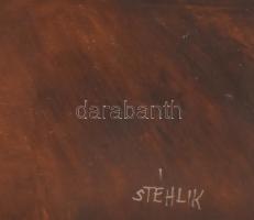 Stéhlik János (1942-2021): Lakatlan ház. Olaj, farost, jelzett. Hátoldalán autográf felirattal. Fake...