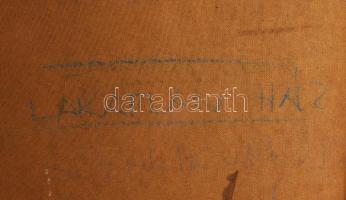 Stéhlik János (1942-2021): Lakatlan ház. Olaj, farost, jelzett. Hátoldalán autográf felirattal. Fake...