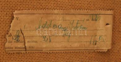 Moldován István (1911-2000): Utcarészlet sétálóval (táj). Olaj, farost, jelezve balra lent, hátoldal...