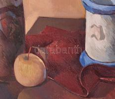 Tardi Kovács Sándor (1938-2013): Alma és anya kép, 1979. Olaj, vászon, jelezve középen balra, hátold...