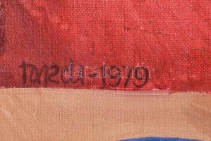 Tardi Kovács Sándor (1938-2013): Alma és anya kép, 1979. Olaj, vászon, jelezve középen balra, hátold...