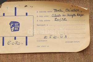 Tardi Kovács Sándor (1938-2013): Alma és anya kép, 1979. Olaj, vászon, jelezve középen balra, hátold...