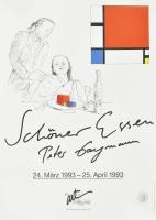 Peter Gaymann (1950-): Schöner Essen, 1993. Plakát, papír, 59,5×42 cm