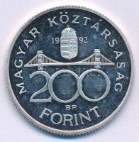 1992. 200Ft Ag "MNB" kapszulában T:UNC (eredetileg PP) ujjlenyomat, fo., patina Adamo F13