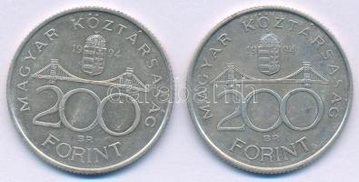 1994. 200Ft Ag "Deák" (2x) T:AU,XF