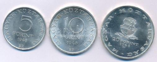 1948. 5Ft Ag "Petőfi" + 10Ft Ag "Széchenyi" + 20Ft Ag "Táncsics", &quo...
