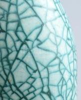 Iparművészeti repesztett hatású mázas váza. Jelzés nélkül, hibátlan, m: 30 cm