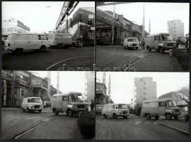 cca 1970 Tóth Béla (1942-2008): Baleset a Csepel Művek területén, 8 db fotó, 13×18 cm