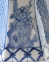 cca 19. sz. második fele, Lámpást tartó fiú porcelán lámpatest. Jelzett, sérült, ujjhiánnyal, m: 31,...