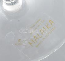 Malaika Hungary 8 darabos kristály pezsgőspohár szett stilizált mimózavirág zománcfestett díszítésse...