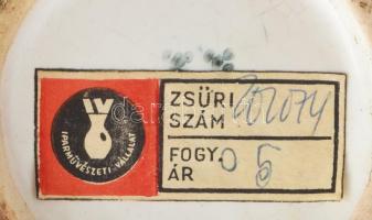 Iparművészeti vállalatos Gorka váza / kancsó, mázas kerámia, matricával jelzett, hibátlan, m: 19,5 c...