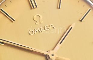 14K arany (Au) Omega férfi karóra jelzett tok, szerkezet, korona, hibátlan állapotban, új bőr szíjja...