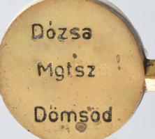 Hollóházi Dózsa Mgtsz Dömsöd levélbontó + KISZ Bányász Tatabánya tálka, kopással, sérüléssel, h: 20-...