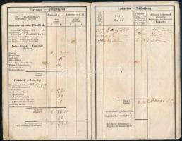 cca 1840 Szabadszállási háztulajdonos adókönyvecskéje sok bejegyzéssel