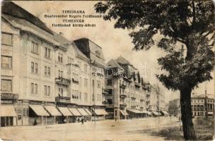 1947 Temesvár, Timisoara; Ferdinánd király útja, üzletek. Kiadja Polatsek / street view, shops (Rb)