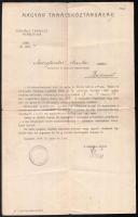 1918-1919 A Magyar Népköztársaság, ill. a Magyar Tanácsköztársaság idején kiállított kinevezési / be...