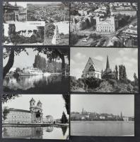 Kb. 200 db MODERN magyar fekete-fehér retro képeslap kisebb településekkel és 1 Ft-os lapokkal, 1950-1980 közötti időszak / Cca. 200 modern Hungarian black and white retro postcards with smaller settlements