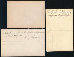 1915-1943 mumoki Várjon Lajos (1849-1928) honv. ezredes 3 db fotója, kettő a hátoldalon feliratozva,...