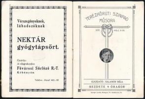 1930 A Terézkörúti Színpad műsora 1930. május 6-tól, műsorfüzet reklámokkal. Bp., Springer-ny., 16 p...