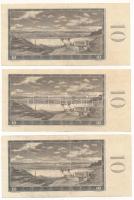 Csehszlovákia 1960. 10K (3x) T:F közte szép papír
Czechoslovakia 1960. 10 Korun (3x) C:F fine paper...
