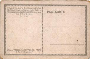 Versenkung des französischen Unterseebootes "Monge" durch SMS Helgoland. K.u.K. Kriegsmari...