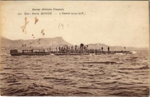 Marine Militaire Francaise, Sous-Marin Monge / Francia tengeralattjáró amit az SMS Helgoland süllyesztett el / French submarine, was sunk by K.u.k. Kriegsmarine SMS Helgoland