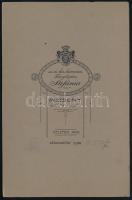 cca 1900-1910 Hölgy portréja, kabinetfotó a pozsonyi ,,Stefánia" fényképészeti műteremből (Tőke...