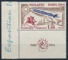 "Philatec" kiállítás, Párizs ívszéli szelvényes bélyeg, Philatec exhitibiton, Paris margin stamp with tab