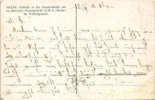 1918 Gefecht in der Otrantostraße am 15. Mai 1917. Feuergefecht. SMS Saida im Vordergrunde - K.u.K. ...