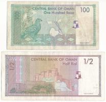 Omán 1995. 100b + 1/2R T:F,VG
Oman 1995. 100 Baisa + 1/2 Rial C:F,VG