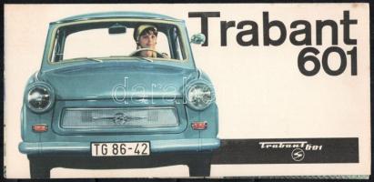 1964 Trabant 601, színes képekkel illusztrált, magyar nyelvű ismertető prospektus, kihajtva: 28,5x20 cm