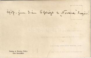 1917 SMS NOVARA cs. és kir. haditengerészet Helgoland-osztályú gyorscirkáló fedélzete IV. Károly és ...