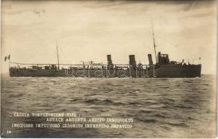 Caccia torpediniere Tipo: Audace, Ardente, Ardito, Irrequieto, Insidioso, Impetuoso, Indomito, Intrepido, Impavido / Olasz torpedónaszád / WWI Italian torpedo boat