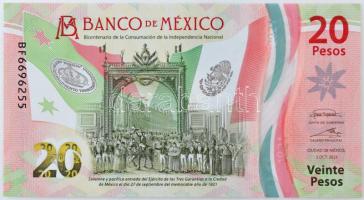 Mexikó 2021. 20P "A függetlenség 200. évfordulója" emlékkiadás T:UNC Mexico 2021. 20 Pesos "200 Years of Independence" commemorative banknote C:UNC Krause P#132