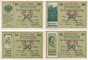 Ausztria / Tirol 1920. 10h-50h (4xklf) szükségpénzek T:AU Austria / Tirol 1920. 10 Heller - 50 Heller (4xdiff) necessity banknotes C:AU