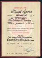 1978 A Sárospataki Comenius Tanítóképző Főiskola gyémántoklevele Péntek Ágota tanítónő részére, aki ...