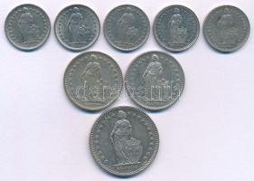 Svájc 1968-1994. 1/2Fr Cu-Ni (5db) + 1980-1981. 1Fr Cu-Ni (2db) + 1999. 2Fr Cu-Ni T:AU-VF
Switzerla...