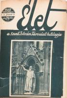 1938 A Szent István társulat Élet c. lapjának XXIX. 1938. évf. első félévi lapszámai, 1.- 26. sz. egybekötve. Félvászon kötés, sérült gerinccel, kopott borítóval, sérült kötéssel, gerinc részben elvált a könyvtesttől, körbevágva, néhány kevés lap széle kissé sérült.