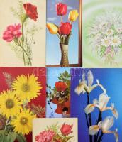 Kb. 100 db MODERN üdvözlő motívum képeslap főleg virág motívumos, vegyes minőségben / Cca. 100 modern greeting motive postcards, mostly flowers motive, in mixed quality