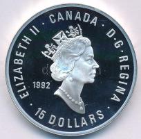 Kanada 1992. 15$ Ag "Az Olimpiai Játékok 100. évfordulója - A generációk szelleme" T:PP
C...