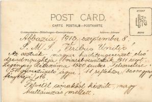 1913 Abbazia, Optaija; SMS Viribus Unitis az Osztrák-Magyar Haditengerészet Tegetthoff-osztályú csat...