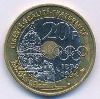 Franciaország 1994. 20Fr tri-metal Al-Br-Ni-Cu "Pierre de Coubertin" T:AU
France 1994. 20...