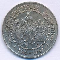 1996. "Millecentenárium - Magyarország ezeregyszáz éves 896-1996" kétoldalas jelzett Ag emlékérem (5,84g/0.835/27mm) T:AU patina