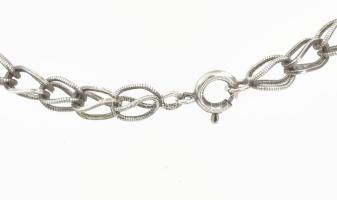 Ezüst(Ag) masszív fantáziaszemes nyaklánc, jelzett, h: 58 cm, nettó: 29,4 g