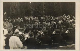 1917 Pola, Pula; Anton Haus osztrák-magyar admirális temetési szertartása a haditengerészeti temetőben, IV.Károly / K.u.K. Kriegsmarine / WWI Austro-Hungarian Navy funeral of Grand Admiral Anton Haus in the Naval cemetery, Charles I of Austria. photo